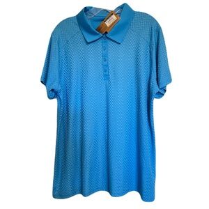 NWT Nancy Lopez Grace Golf Polo Shirt Blue Bird Plus Size 1X